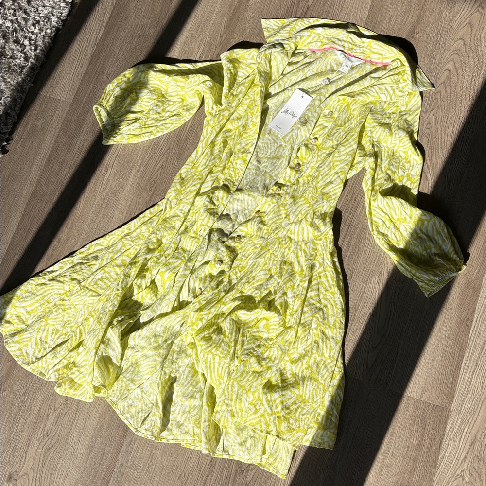 Lilly Pulitzer Melony Shirtdress - Jardin Green Zee Bebe Size 00 - Picture 5 of 14